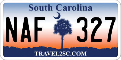 SC license plate NAF327