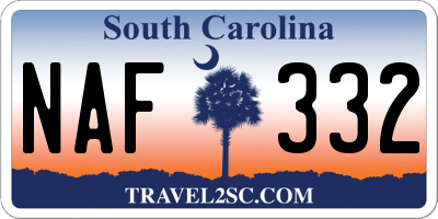SC license plate NAF332