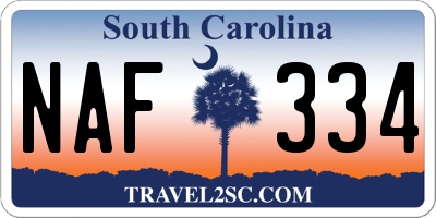 SC license plate NAF334
