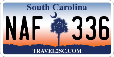 SC license plate NAF336