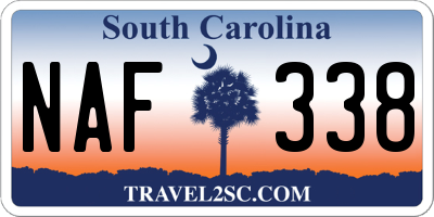 SC license plate NAF338