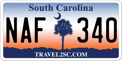 SC license plate NAF340