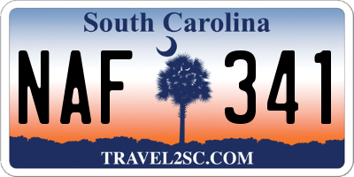 SC license plate NAF341
