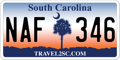 SC license plate NAF346