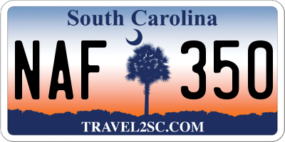 SC license plate NAF350