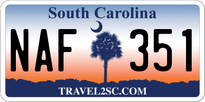 SC license plate NAF351