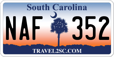 SC license plate NAF352
