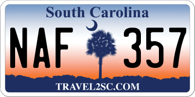 SC license plate NAF357