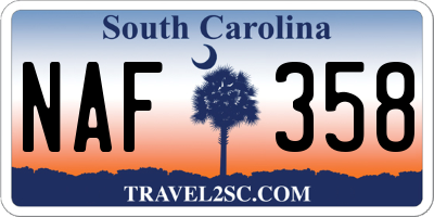 SC license plate NAF358