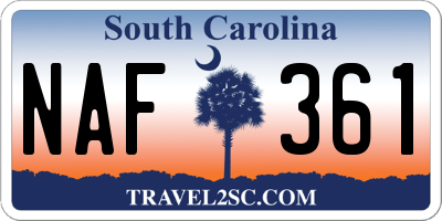 SC license plate NAF361