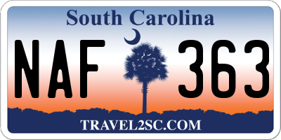 SC license plate NAF363