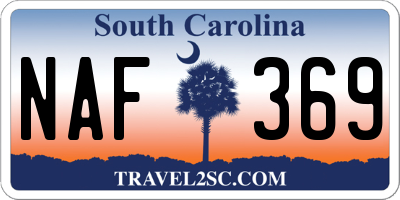 SC license plate NAF369