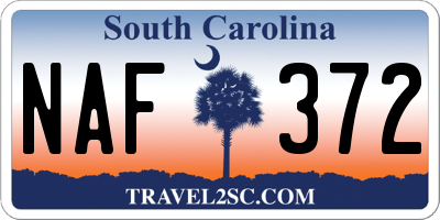 SC license plate NAF372