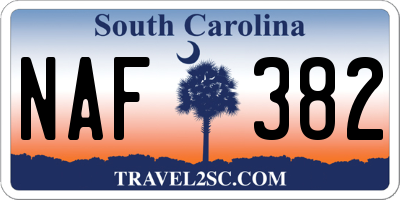 SC license plate NAF382