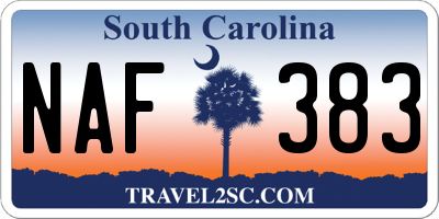 SC license plate NAF383