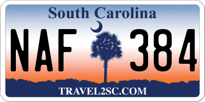 SC license plate NAF384