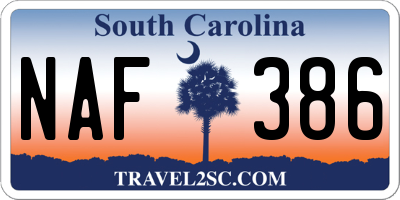 SC license plate NAF386