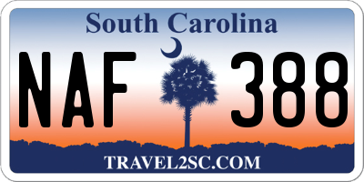 SC license plate NAF388