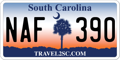 SC license plate NAF390