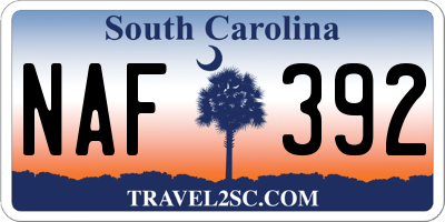 SC license plate NAF392