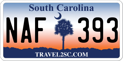 SC license plate NAF393