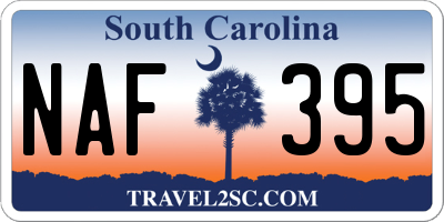 SC license plate NAF395