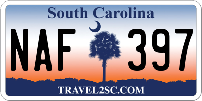SC license plate NAF397