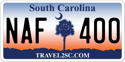 SC license plate NAF400