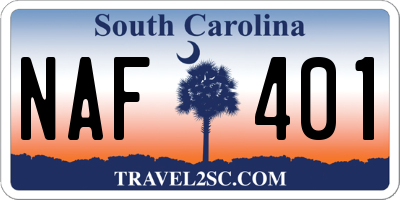 SC license plate NAF401