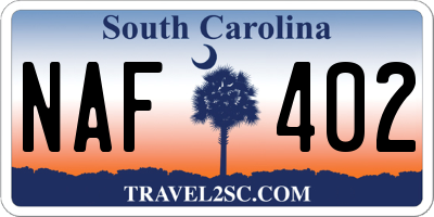 SC license plate NAF402