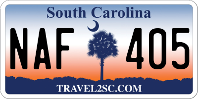 SC license plate NAF405