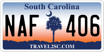 SC license plate NAF406