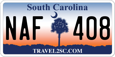 SC license plate NAF408