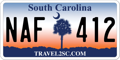 SC license plate NAF412