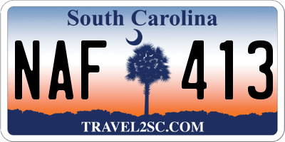 SC license plate NAF413