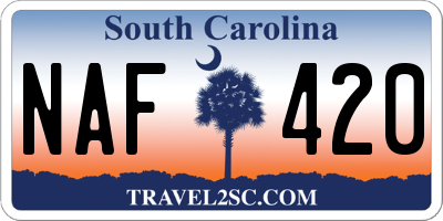 SC license plate NAF420