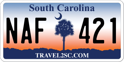 SC license plate NAF421