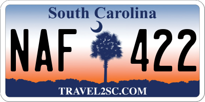 SC license plate NAF422