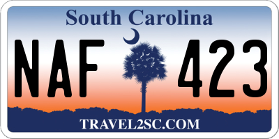 SC license plate NAF423
