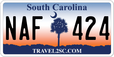 SC license plate NAF424