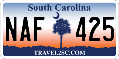 SC license plate NAF425