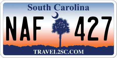 SC license plate NAF427