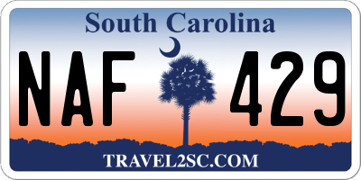 SC license plate NAF429