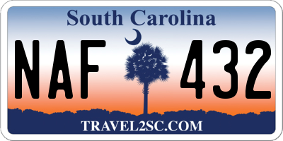 SC license plate NAF432