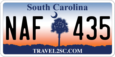 SC license plate NAF435