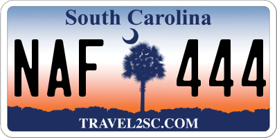 SC license plate NAF444