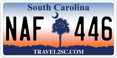 SC license plate NAF446