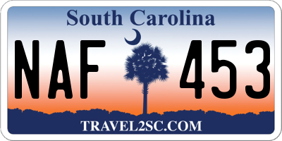 SC license plate NAF453