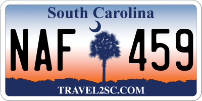 SC license plate NAF459