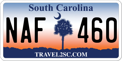 SC license plate NAF460